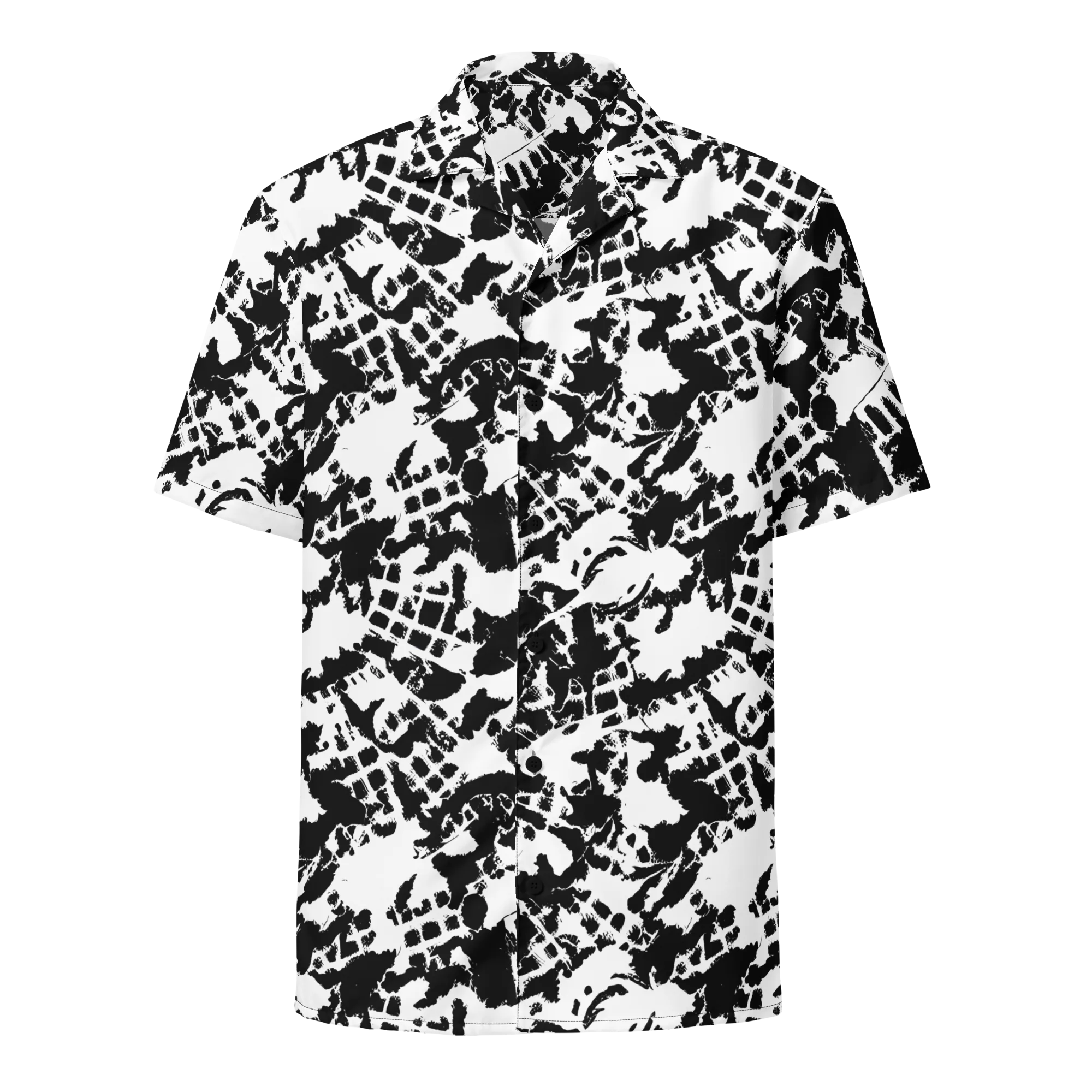 Noir Shatter on Button Shirt — Front