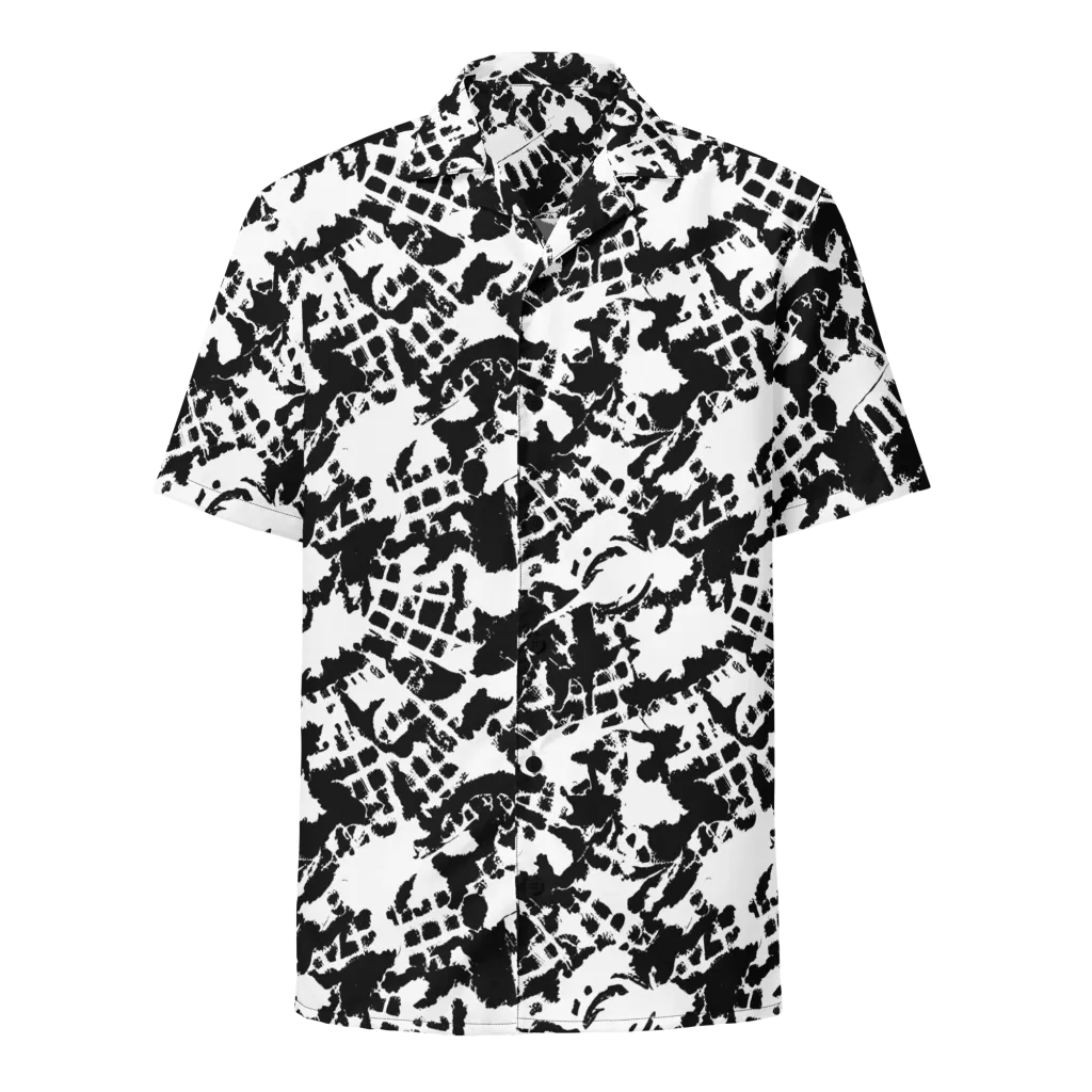 Noir Shatter on Button Shirt — Front