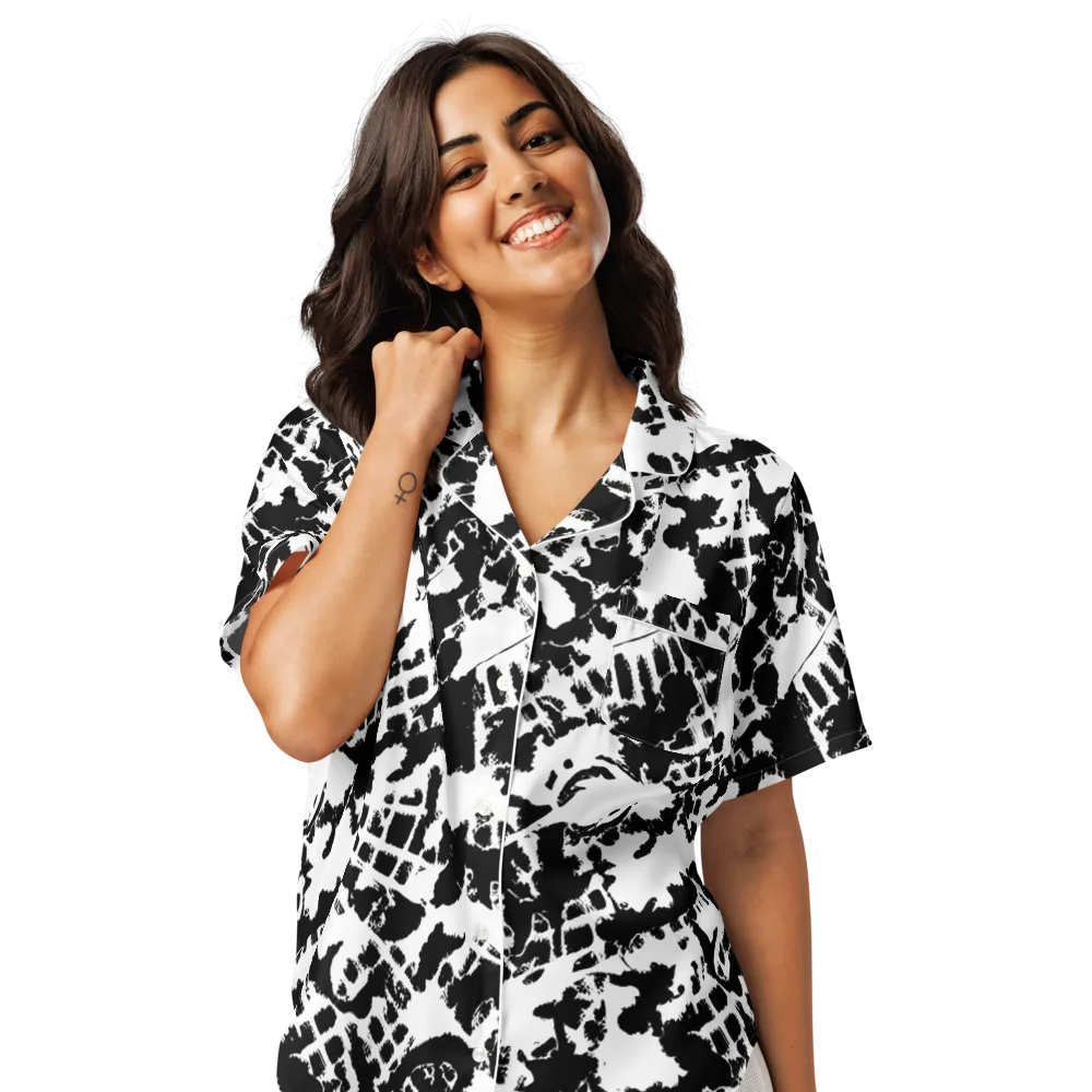 Noir Shatter on Women's Short Sleeve Pajama Top — Front