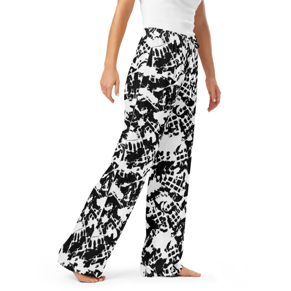 Noir Shatter on Women's Pajama Pants — Right Front