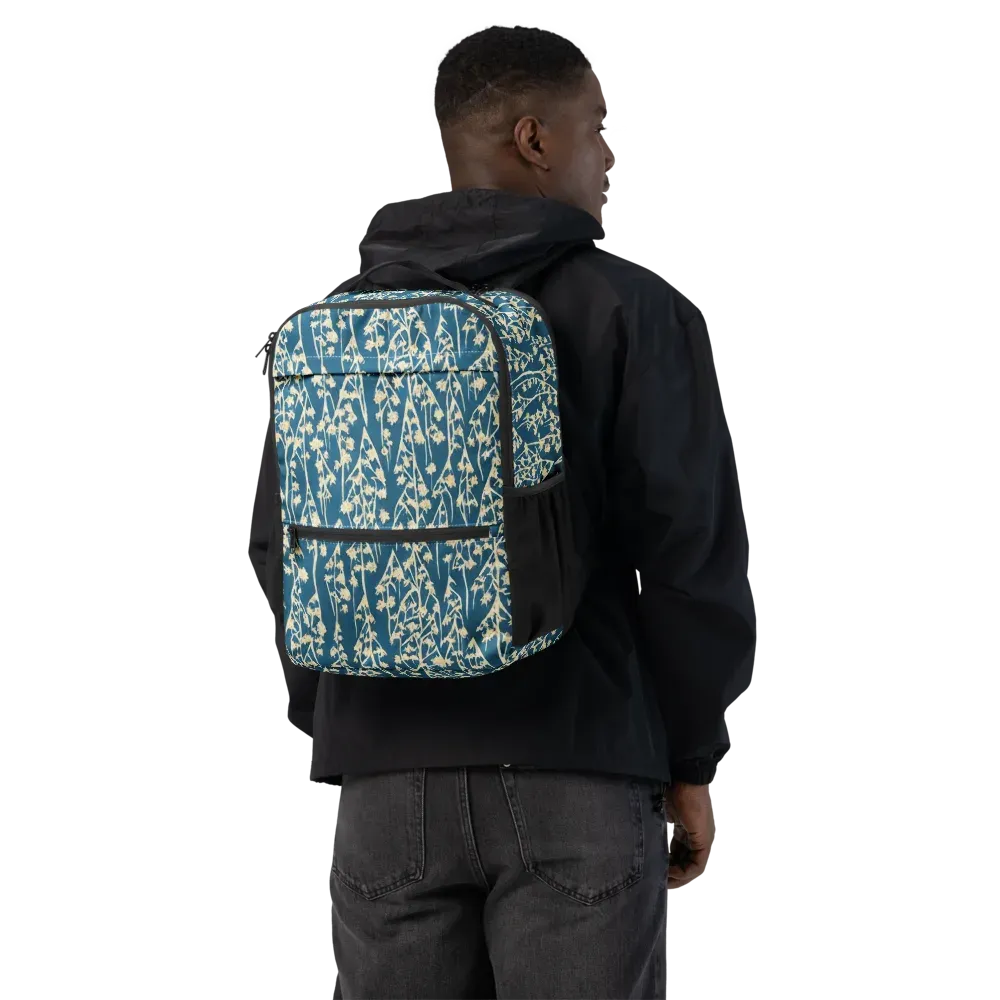 Teal Meadow on Utility Backpack — Back