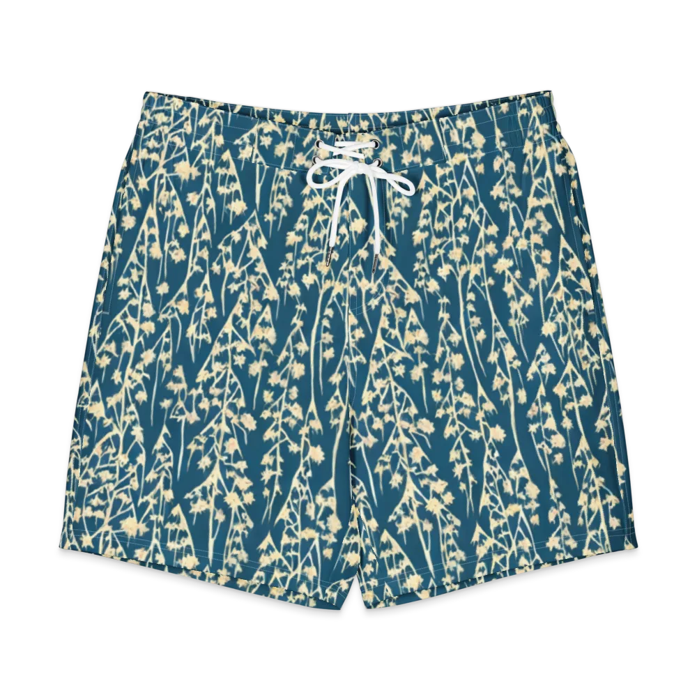 Teal Meadow on Men's Board Shorts — Front