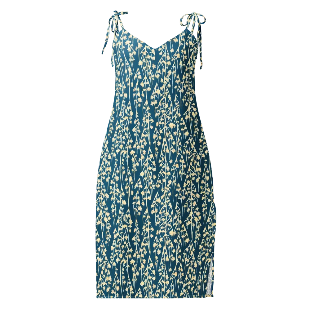 Teal Meadow on Slip Dress — Front