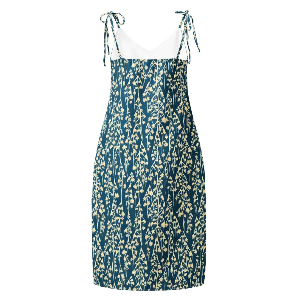 Teal Meadow on Slip Dress — Back