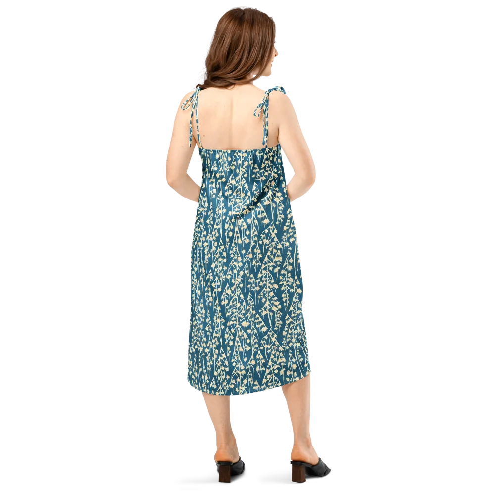 Teal Meadow on Slip Dress — Back