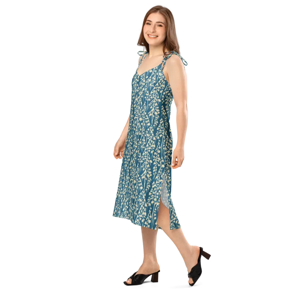 Teal Meadow on Slip Dress — Left Front