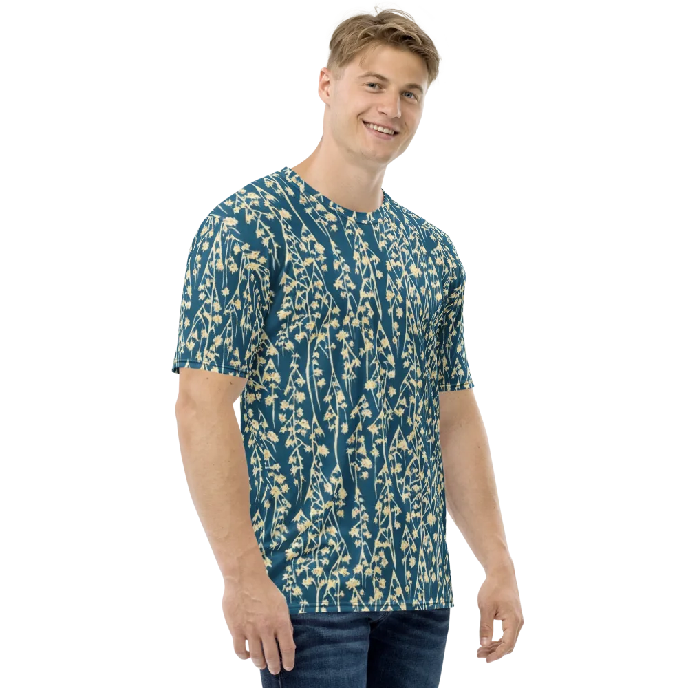 Teal Meadow on Men's Crew Neck T-Shirt — Right