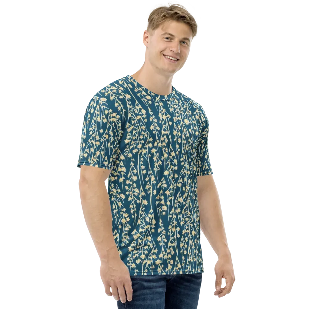 Teal Meadow on Men's Crew Neck T-Shirt — Right