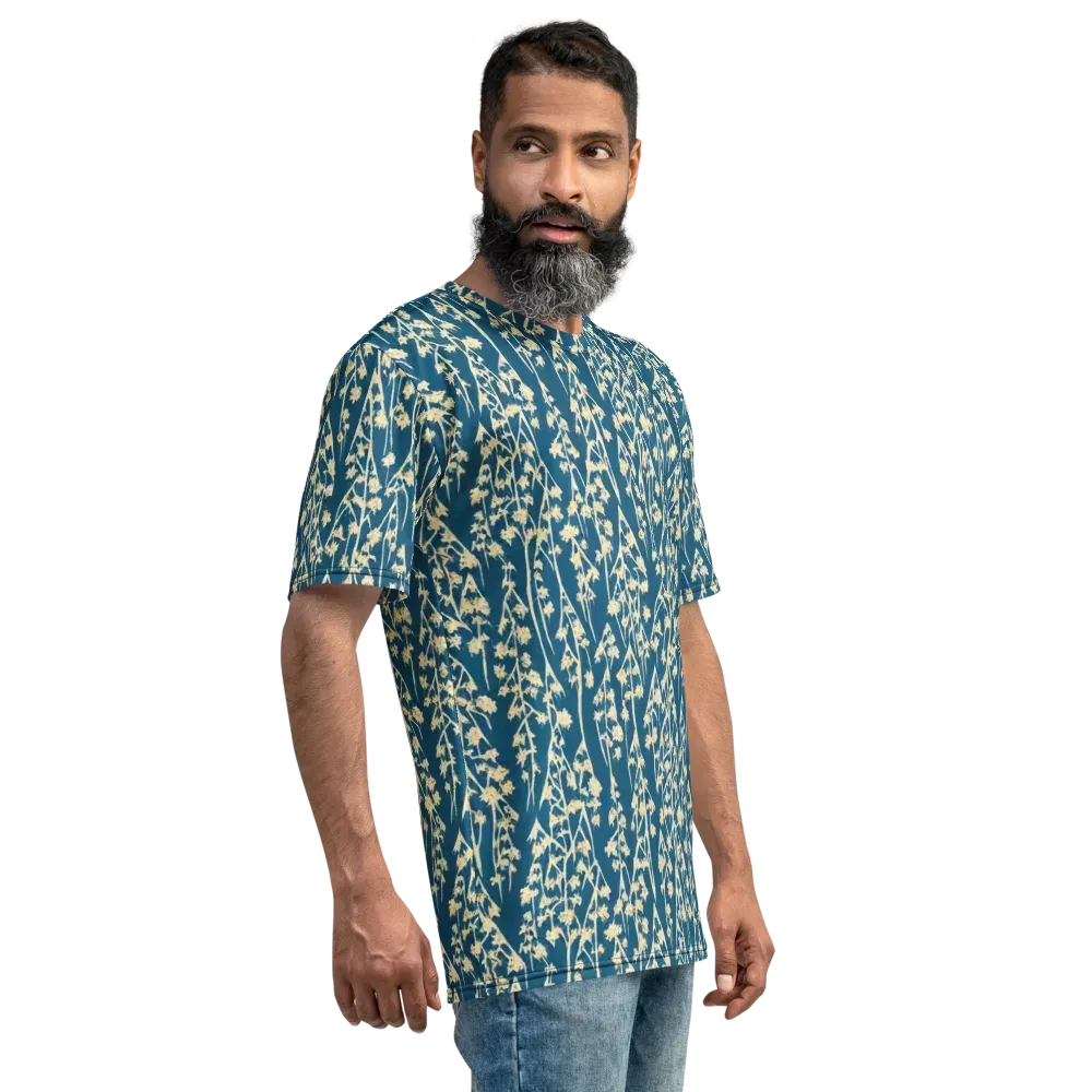 Teal Meadow on Men's Crew Neck T-Shirt — Right