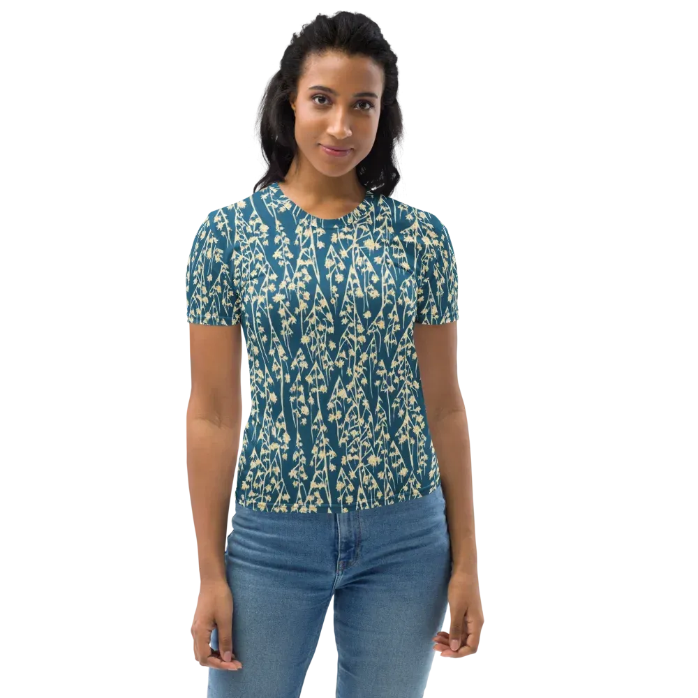 Teal Meadow on Women's Crew Neck T-Shirt — Front