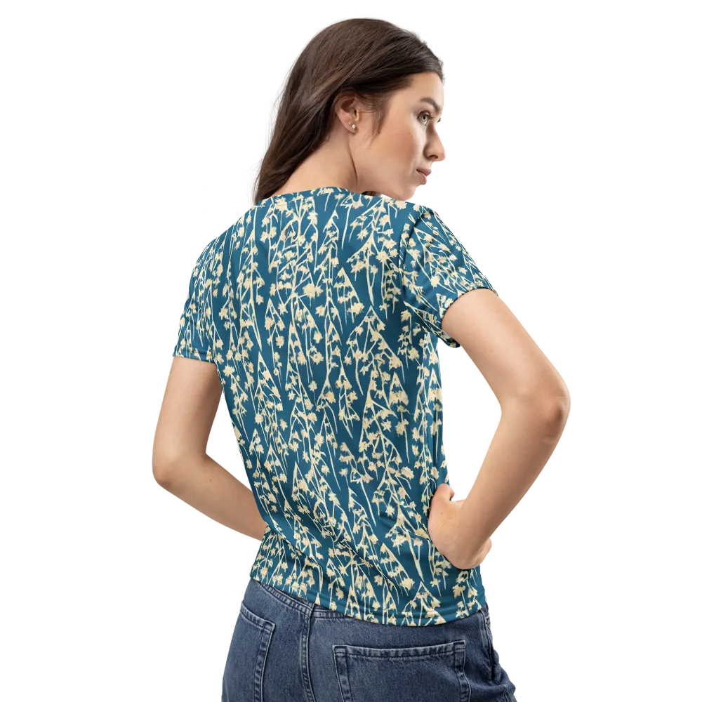 Teal Meadow on Women's Crew Neck T-Shirt — Back