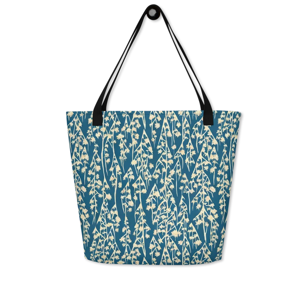 Teal Meadow on Large Tote Bag W/ Pocket — Front