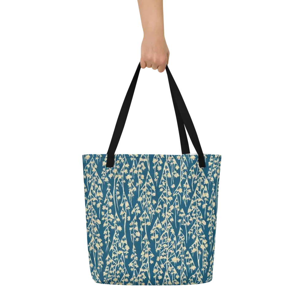 Teal Meadow on Large Tote Bag W/ Pocket — Front