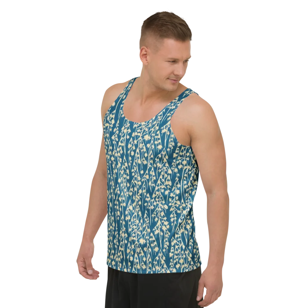 Teal Meadow on Men's Tank Top — Left Front
