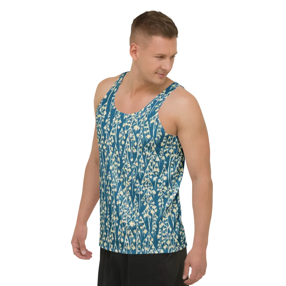 Teal Meadow on Men's Tank Top — Left Front