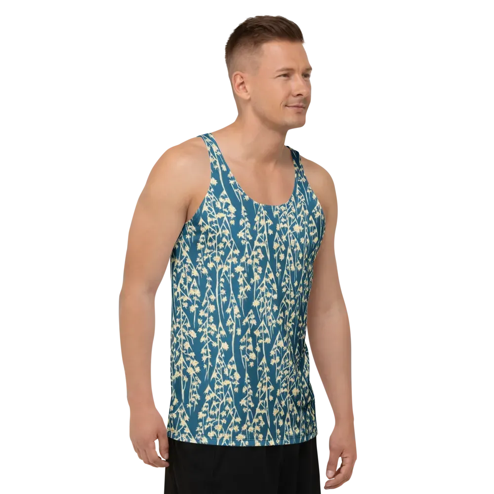 Teal Meadow on Men's Tank Top — Right Front