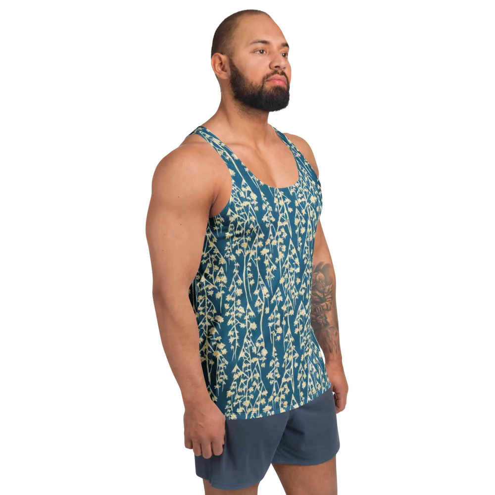 Teal Meadow on Men's Tank Top — Right Front