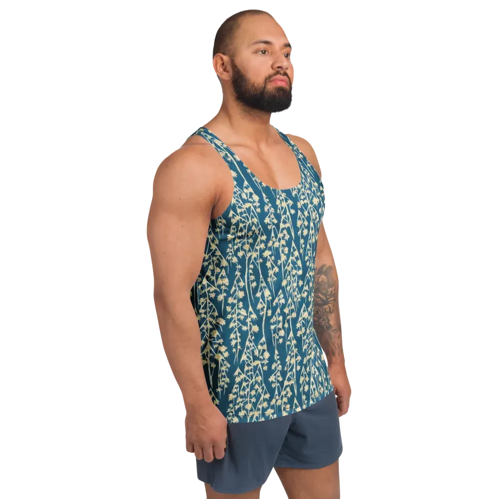 Teal Meadow on Men's Tank Top — Right Front