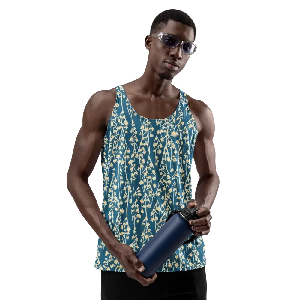 Teal Meadow on Men's Tank Top — Front
