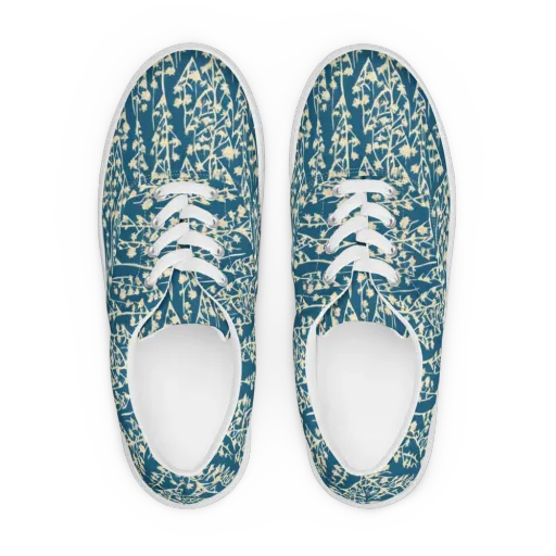 Teal Meadow on a Men's Lace-Up Canvas Shoes