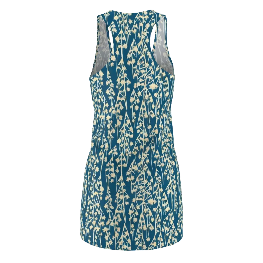 Teal Meadow on Racerback Dress — Back