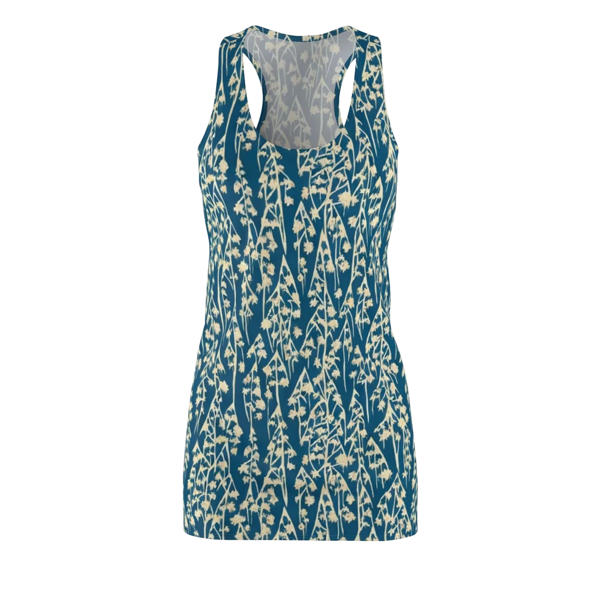Teal Meadow on Racerback Dress — Front