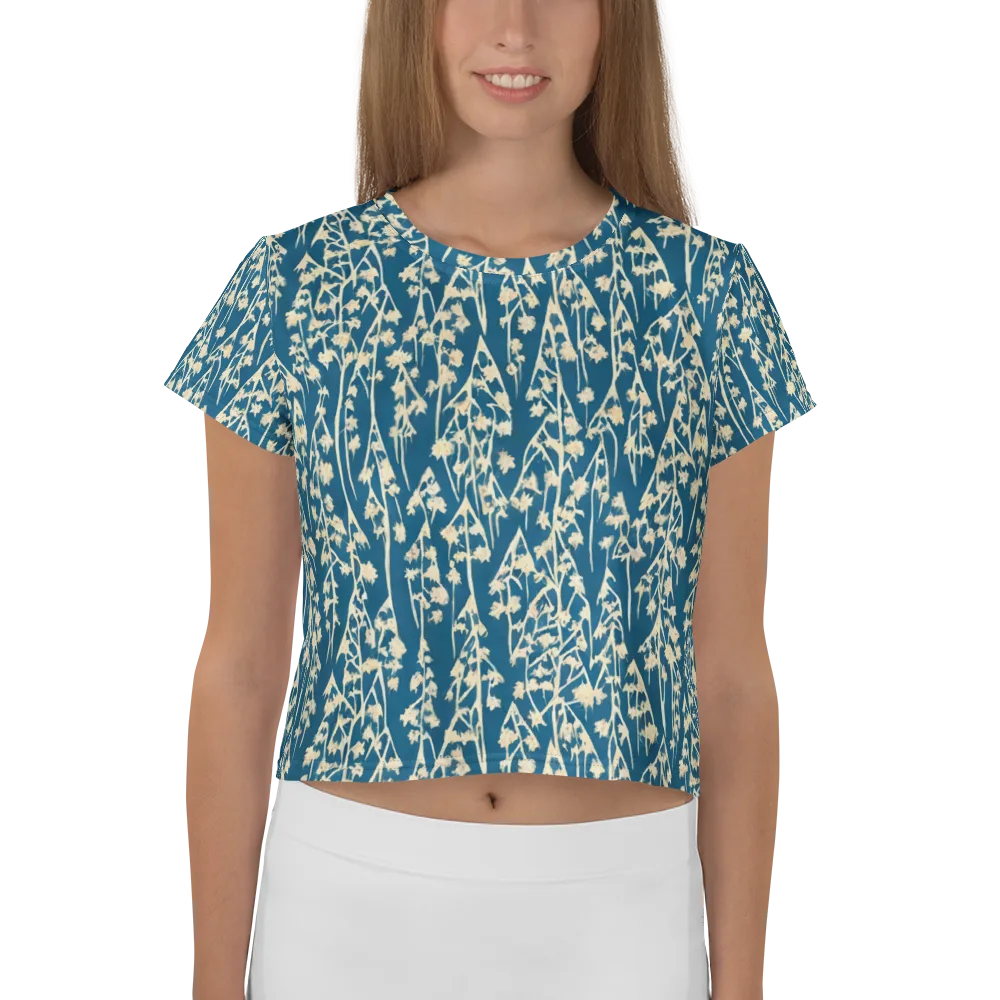 Teal Meadow on Crop Tee — Front