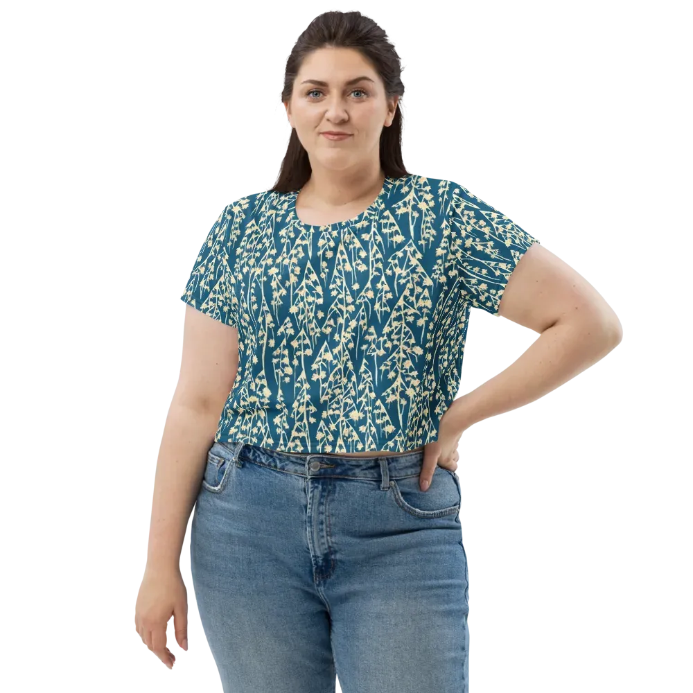 Teal Meadow on Crop Tee — Front