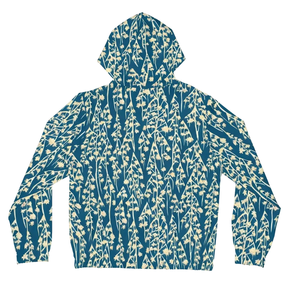 Teal Meadow on Women's Full-Zip Hoodie — Back