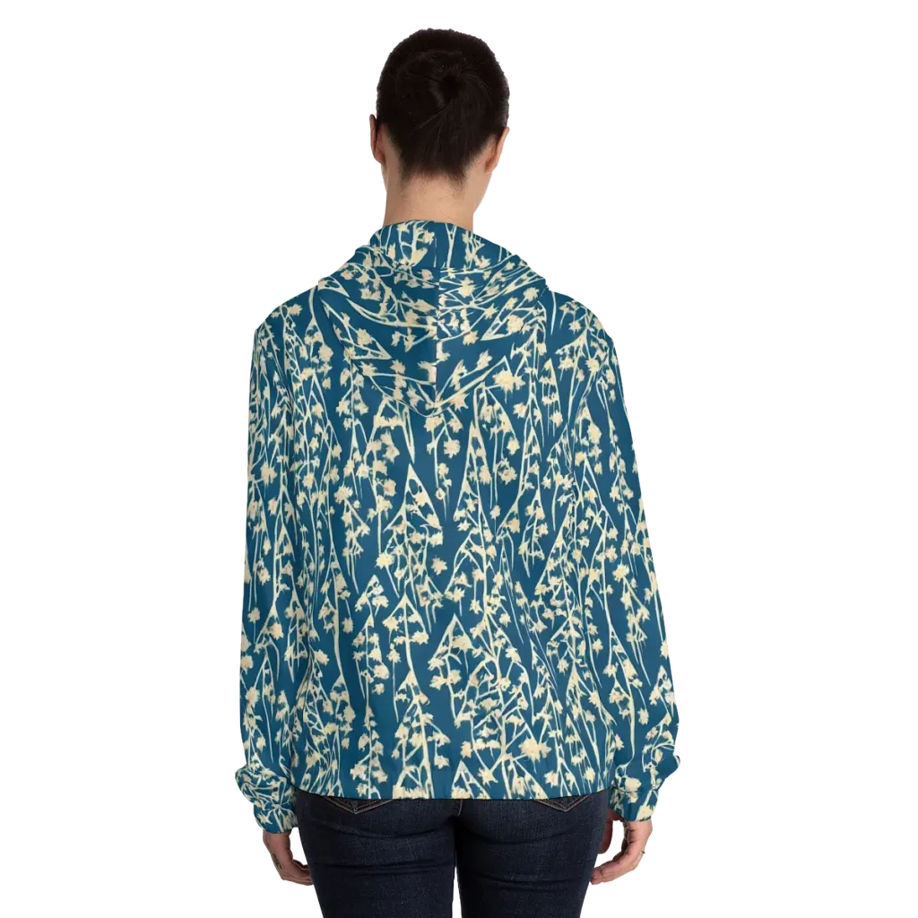 Teal Meadow on Women's Full-Zip Hoodie — Back On Person