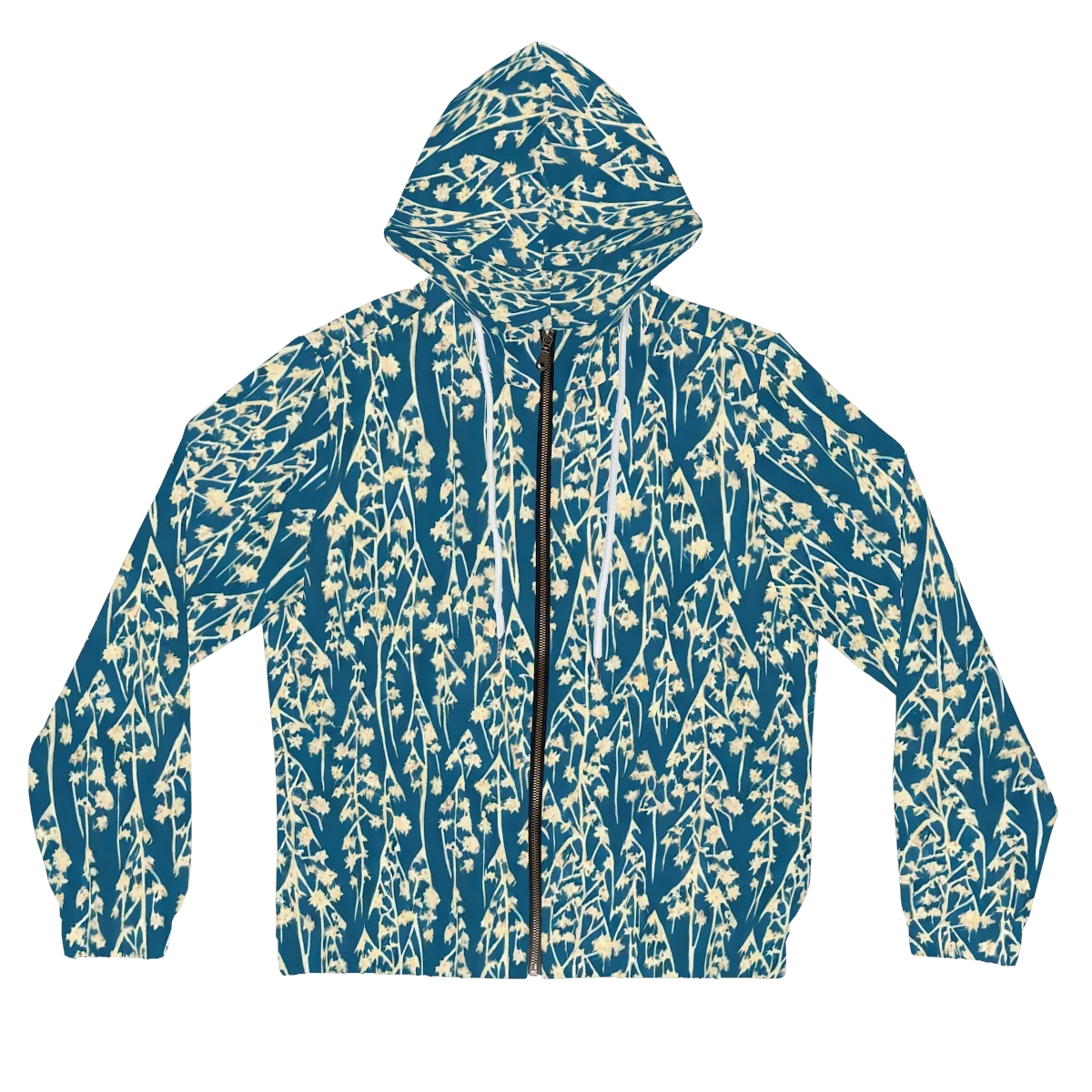 Teal Meadow on Women's Full-Zip Hoodie — Front