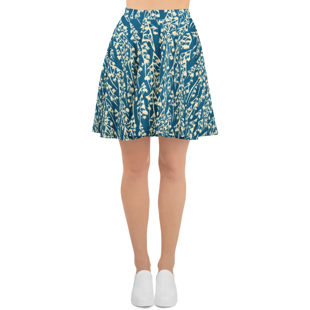 Teal Meadow on Skater Skirt — Front