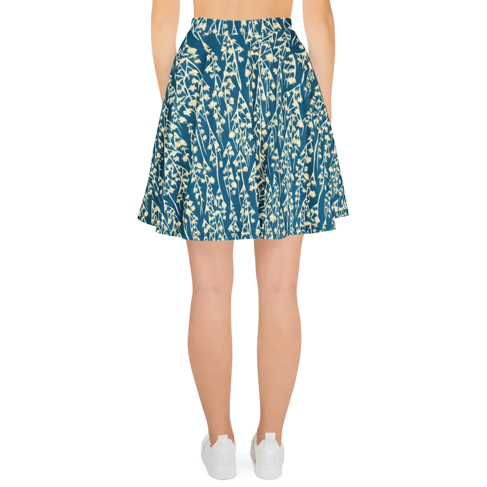 Teal Meadow on Skater Skirt — Back
