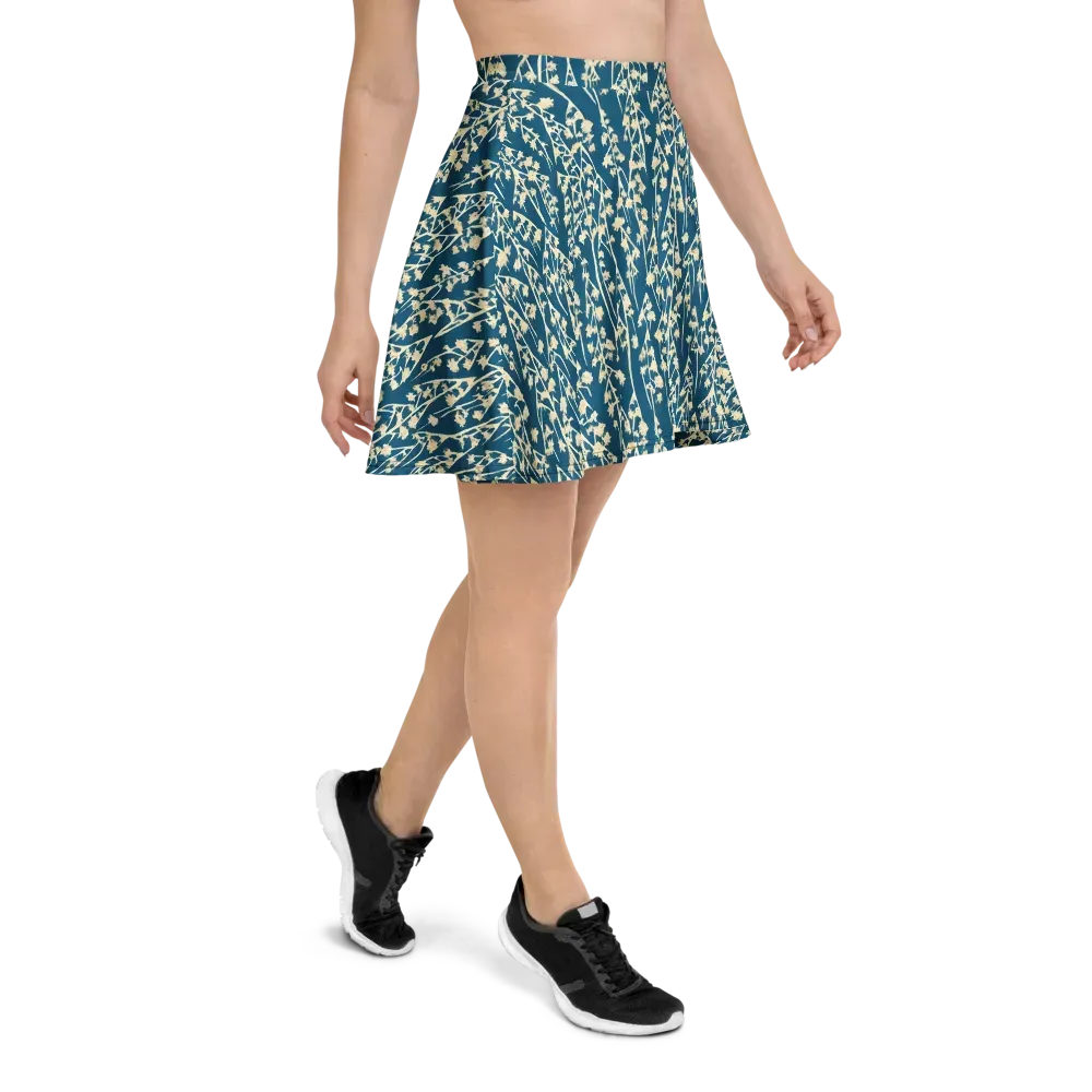 Teal Meadow on Skater Skirt — Right