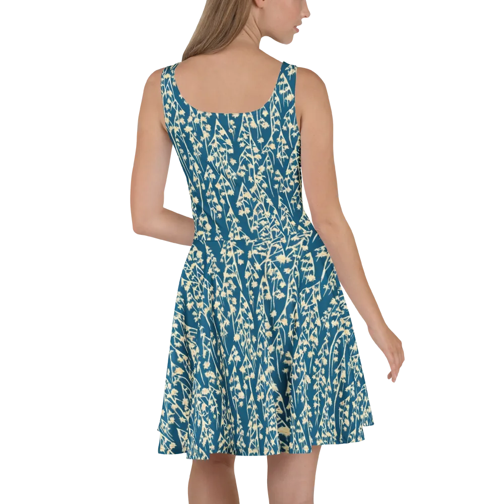 Teal Meadow on Skater Dress — Back