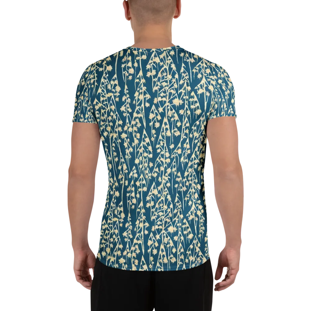 Teal Meadow on Men's Athletic T-Shirt — Back