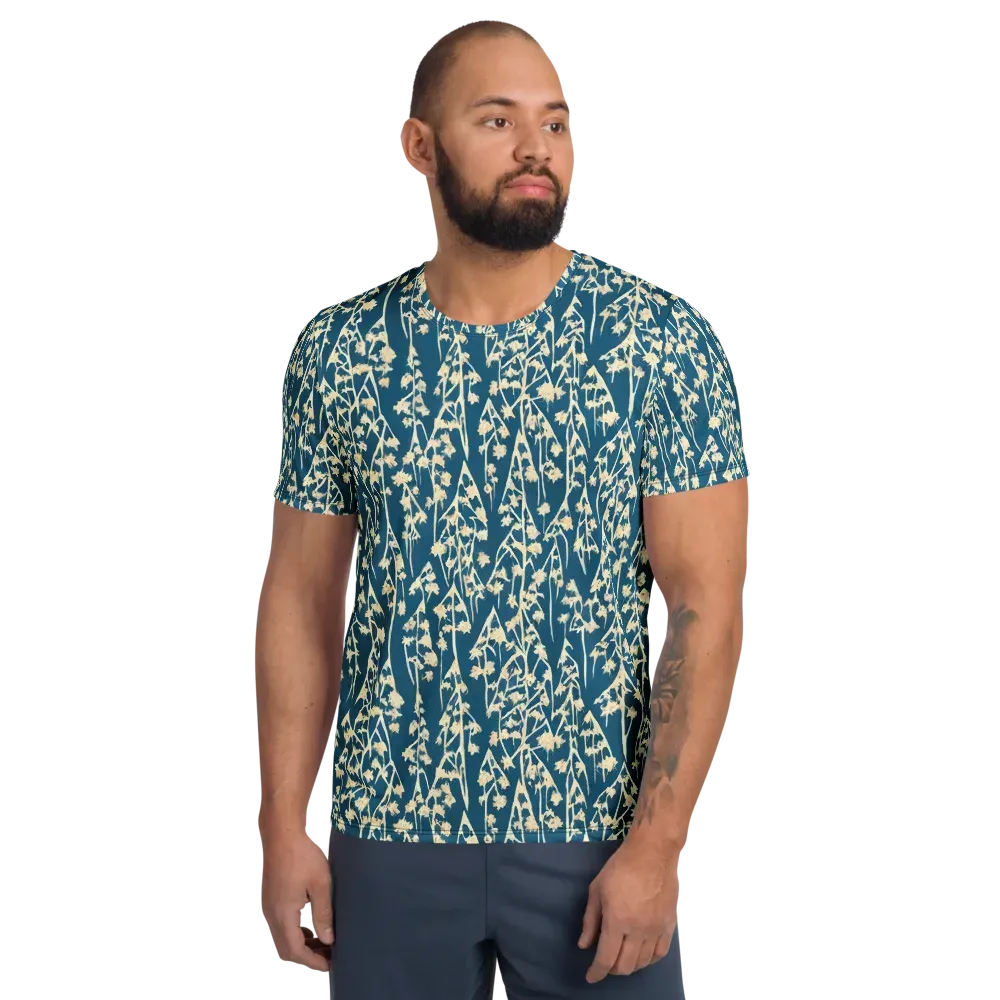 Teal Meadow on Men's Athletic T-Shirt — Front