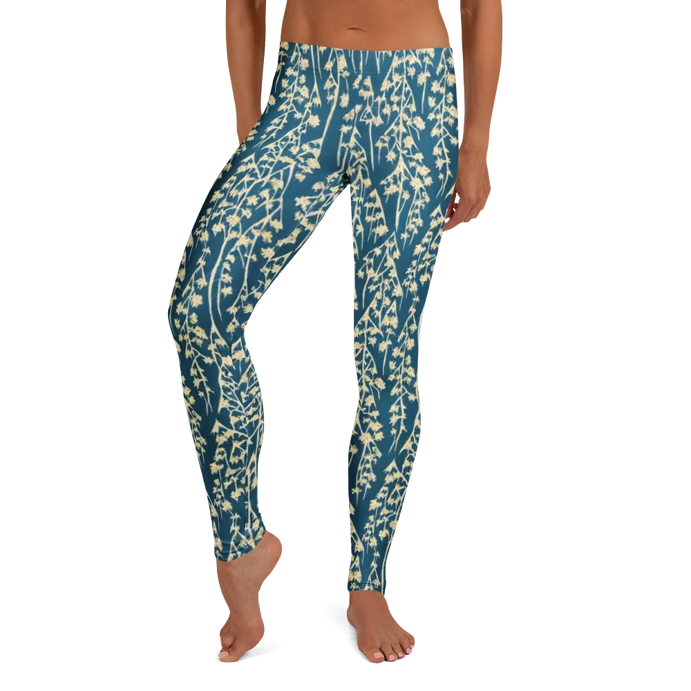 Teal Meadow on Leggings — Front