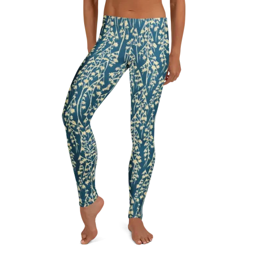 Teal Meadow on a Leggings