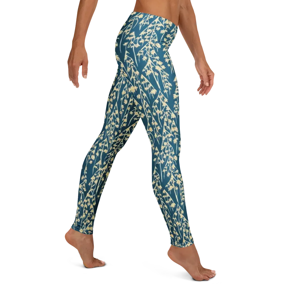 Teal Meadow on Leggings — Right