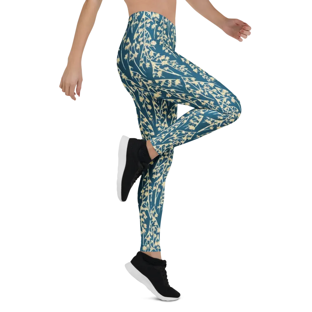 Teal Meadow on Leggings — Right