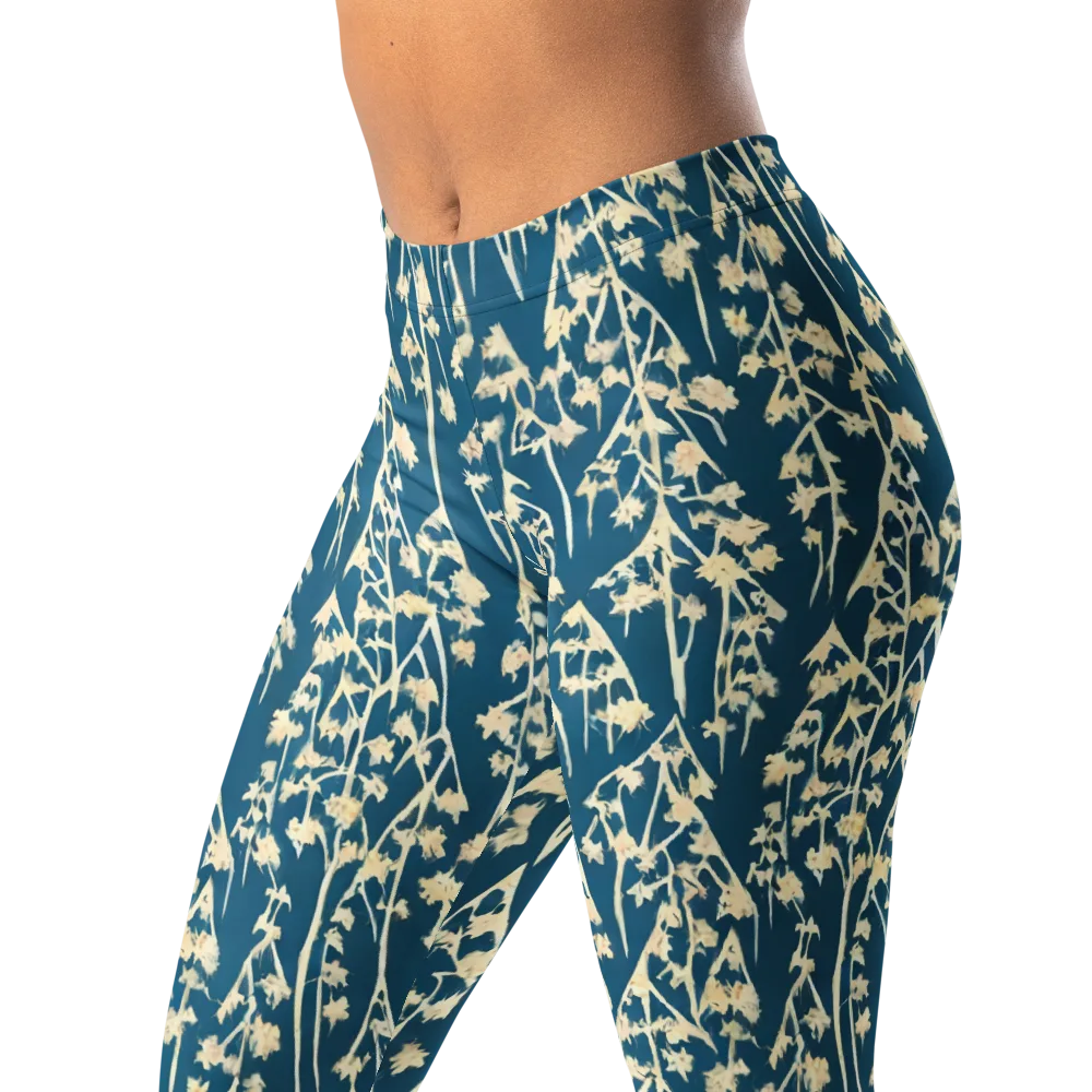 Teal Meadow on Leggings — Left Front