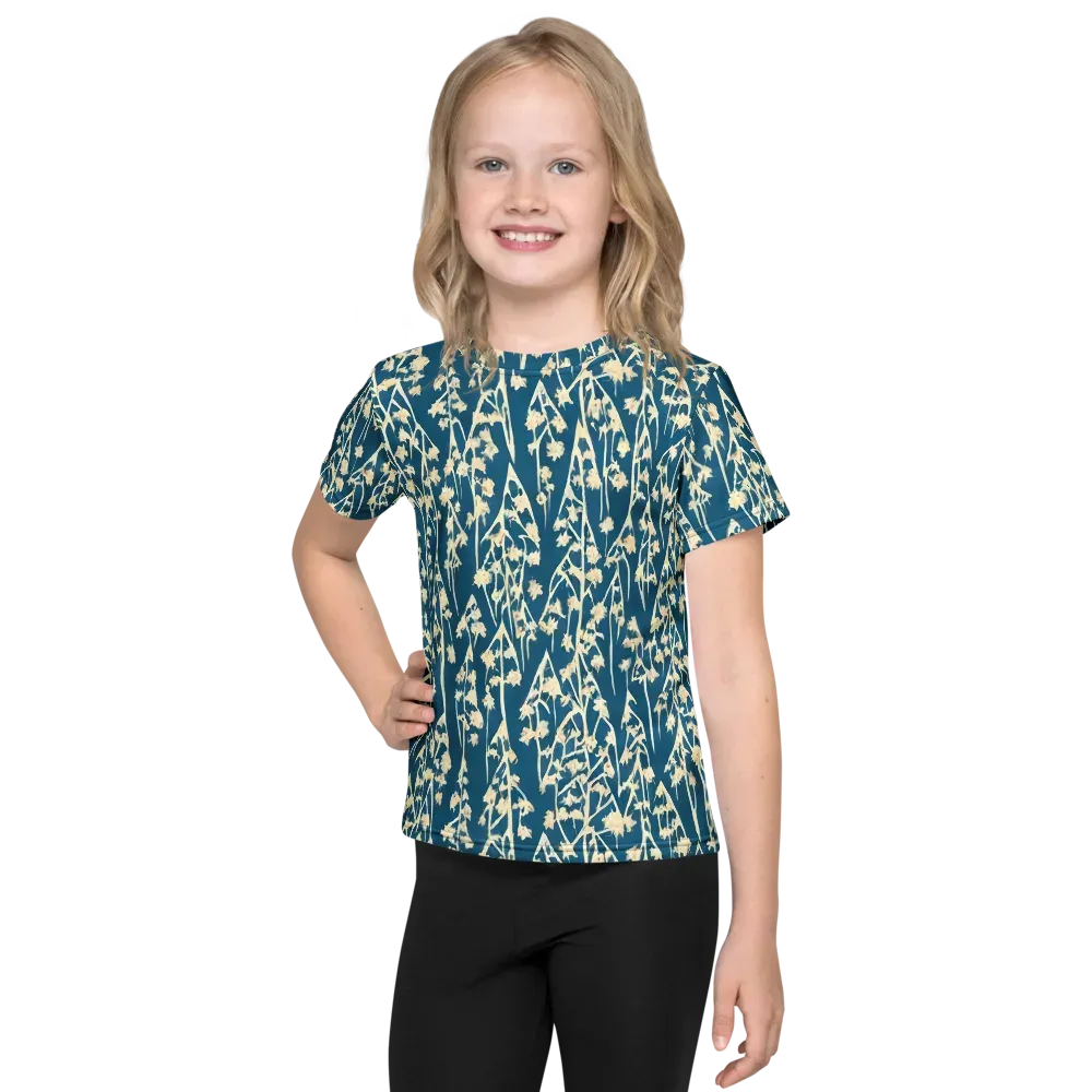 Teal Meadow on Kids Crew Neck T-Shirt — Front