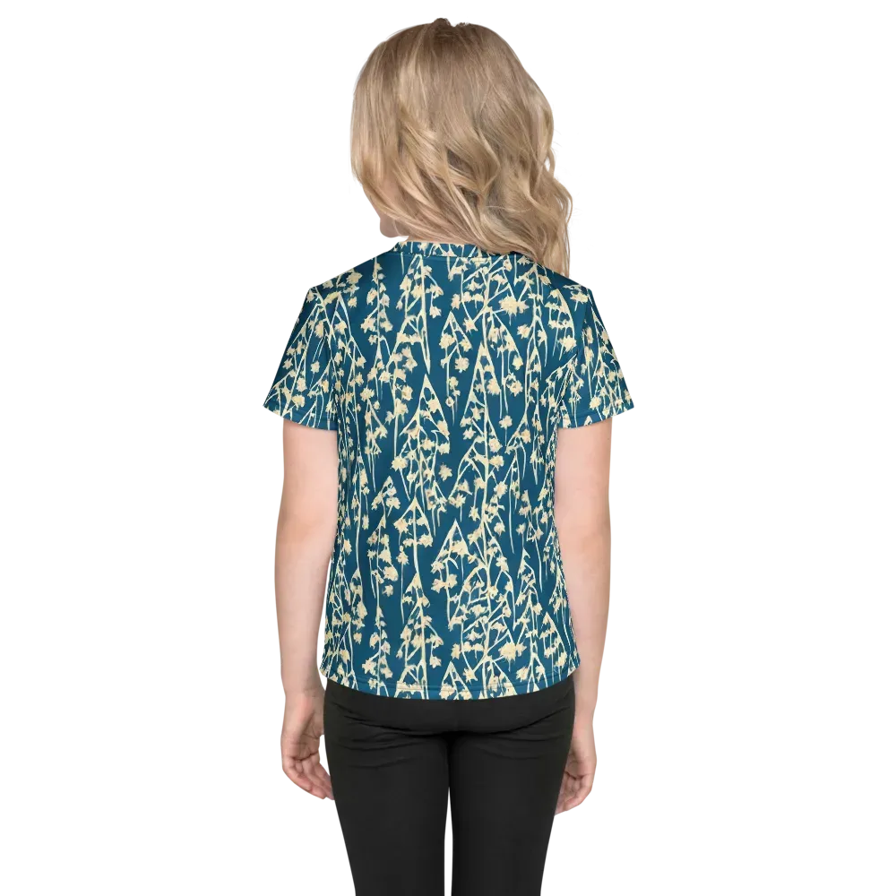 Teal Meadow on Kids Crew Neck T-Shirt — Back