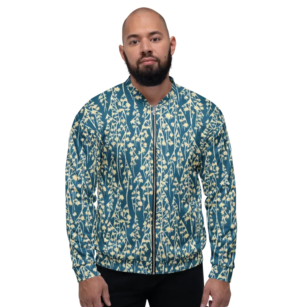 Teal Meadow on Bomber Jacket — Front