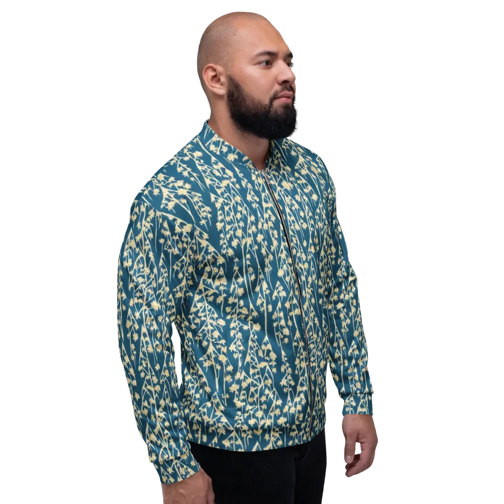Teal Meadow on Bomber Jacket — Right