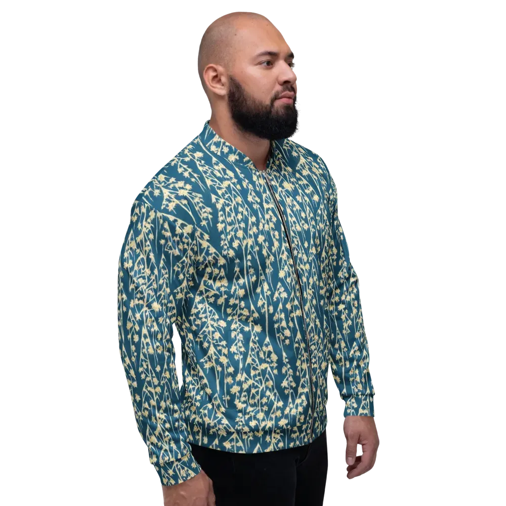 Teal Meadow on Bomber Jacket — Right