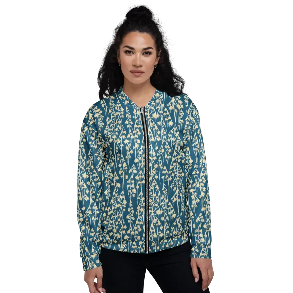 Teal Meadow on Bomber Jacket — Front