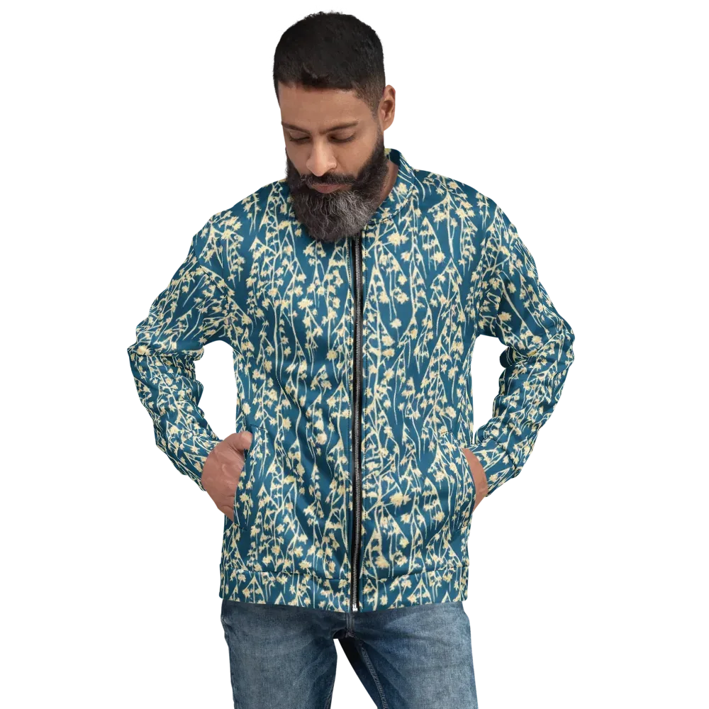 Teal Meadow on Bomber Jacket — Front
