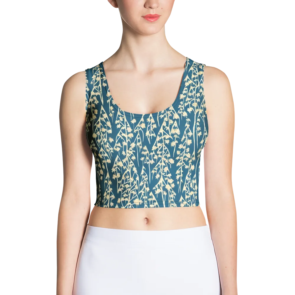 Teal Meadow on Crop Top — Front